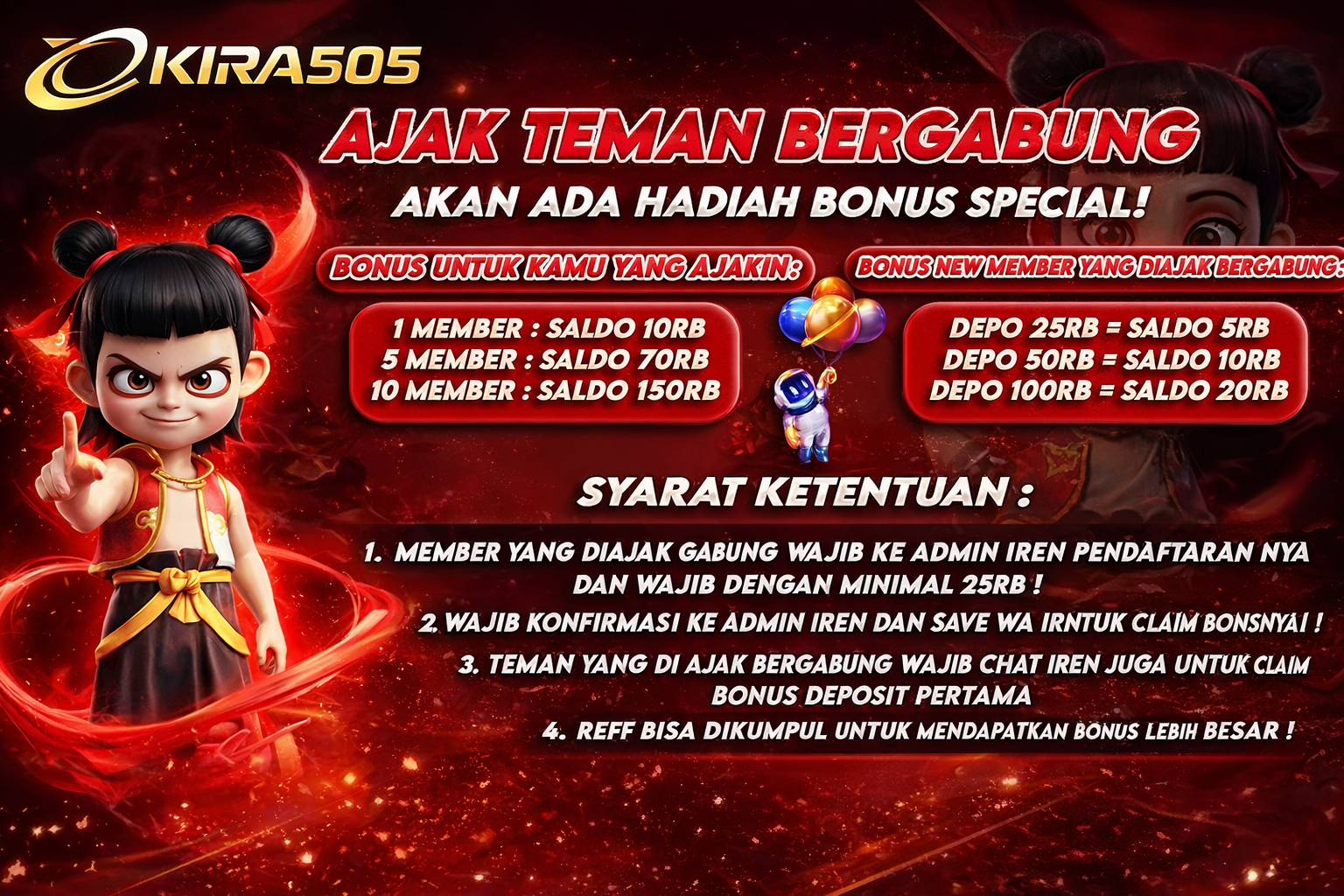 BONUS AJAK TEMAN BERGABUNG DI KIRA505 